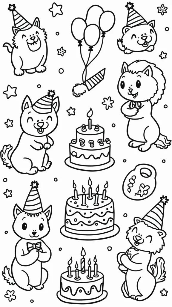 pages à colorier d’anniversaire